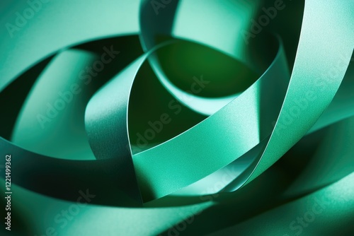 Wallpaper Mural A close-up shot of a green ribbon on a table, suitable for use in event planning or as a decorative element Torontodigital.ca