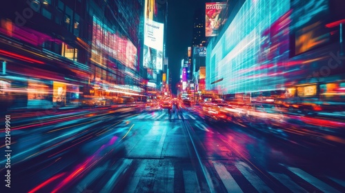 Times Square Night Lights: A Vibrant Symphony of Motion and City Energy