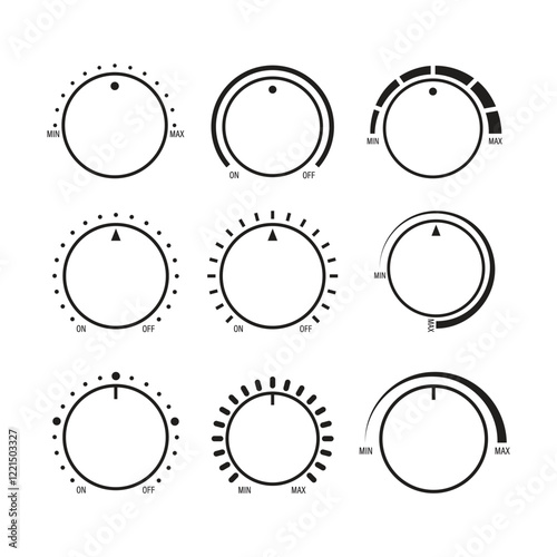Adjustment Dial Icon Set Vector Design.