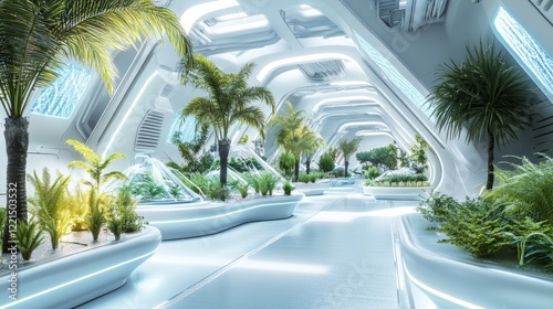 Futuristic Biodome: A Serene Oasis of Greenery