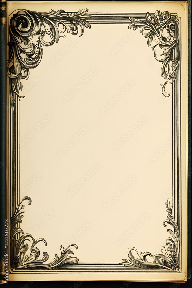 Obraz premium Template of a frame for cards or books. on aged paper