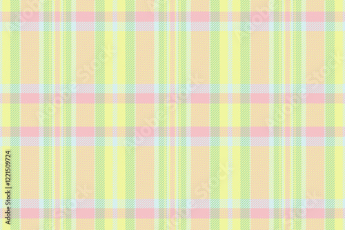 Infant vector fabric tartan, tape plaid seamless background. Grunge check textile pattern texture in light and lime colors.