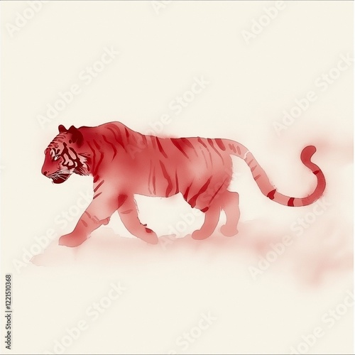 Majestic tiger in watercolor style for art and decor photo