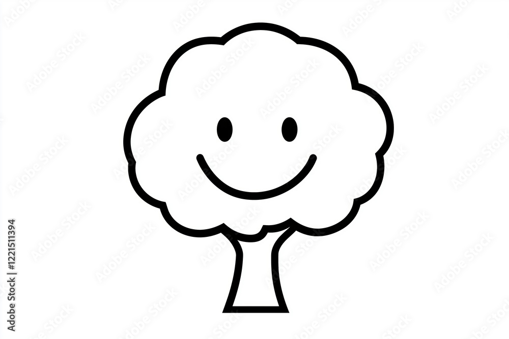 Simple outline of a tree with a straight trunk for coloring activities Simple outline of a tree with a straight trunk for coloring activities