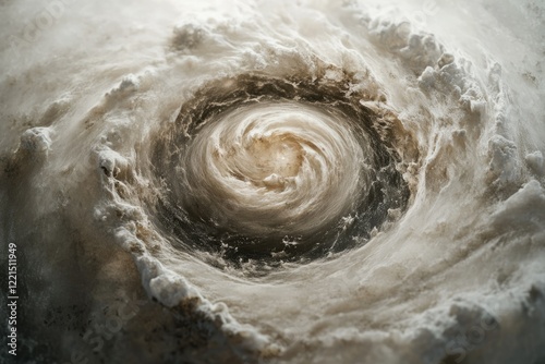A swirling vortex of beige and brown, resembling a cosmic dust cloud or a powerful maelstrom.