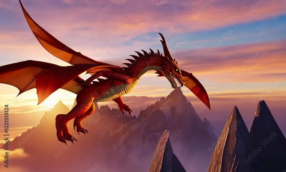 mythological animal background a giant dragon flying above the sky mythological animal background a giant dragon flying above the sky