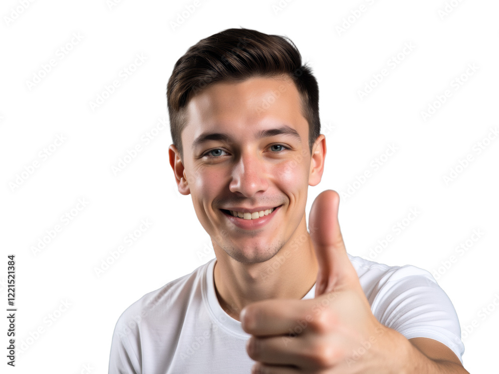 A photo of a person on a transparent background: A man in a white shirt giving a thumbs up. A photo of a person on a transparent background: A man in a white shirt giving a thumbs up.