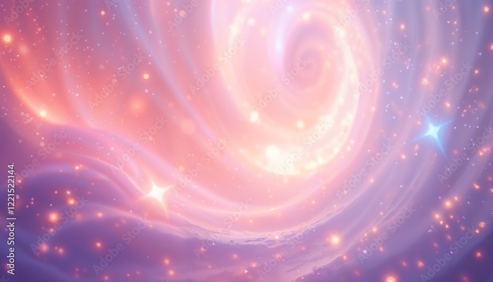 Ethereal swirling nebula in soft pink and lavender tones with glowing stars and sparkling particles. Dreamy cosmic abstraction symbolizing harmony, mystery, and the beauty of the universe. Ethereal swirling nebula in soft pink and lavender tones with glowing stars and sparkling particles. Dreamy cosmic abstraction symbolizing harmony, mystery, and the beauty of the universe.