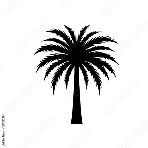 Palm Tree Silhouette: A simple, elegant silhouette of a palm tree, instantly conjuring images of tropical paradise and relaxation. Perfect for minimalist designs, branding.