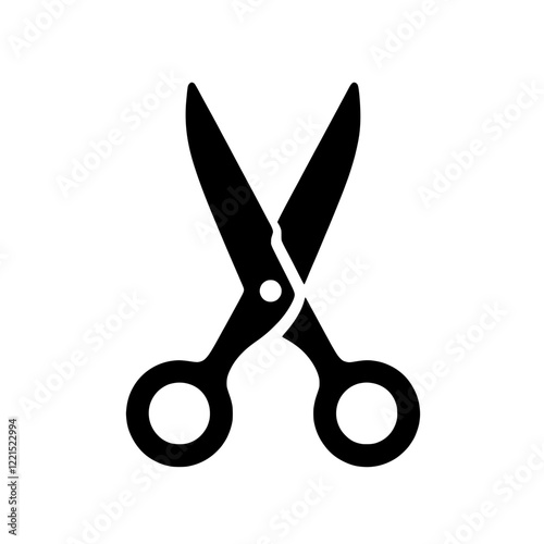 Sharp and Ready: A classic silhouette of a pair of open scissors, symbolizing precision, cutting-edge, and new beginnings.  