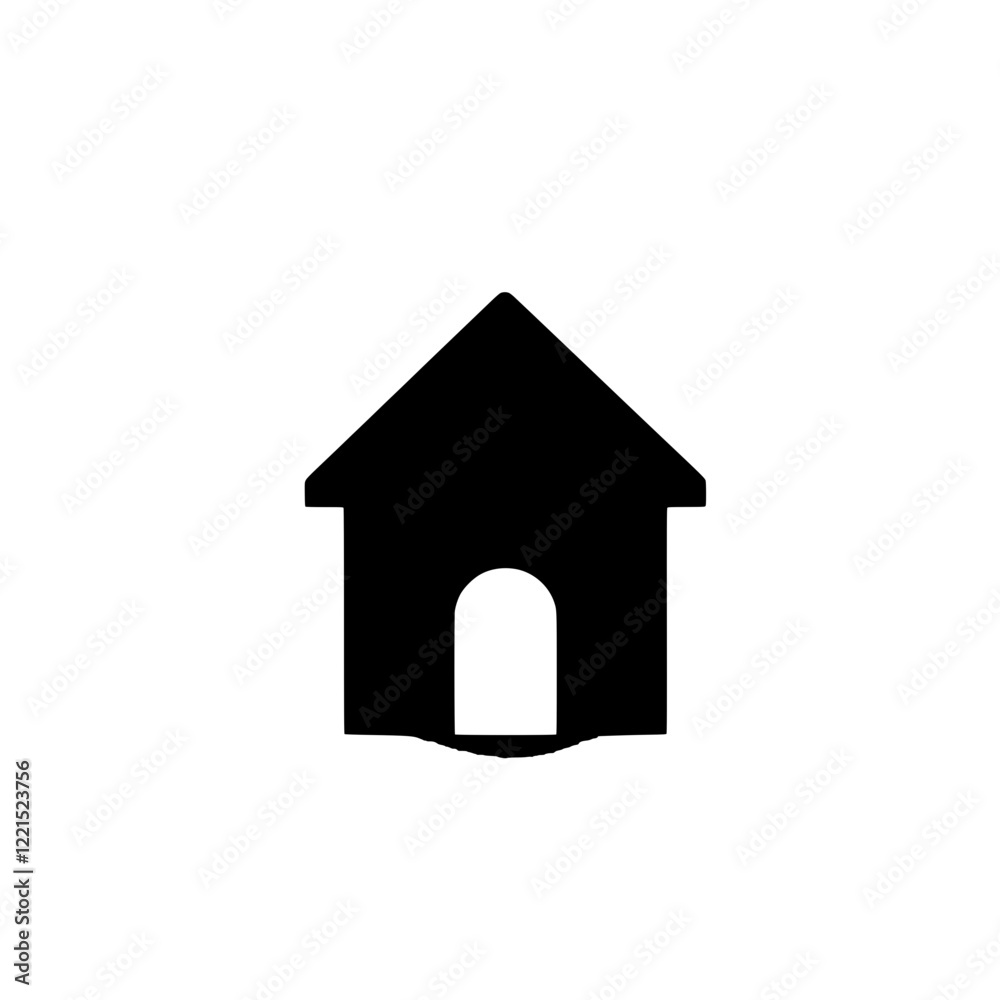Home Icon: Simple yet powerful, this minimalist black icon depicts a house with a single door, symbolizing shelter, security, and comfort. Home Icon: Simple yet powerful, this minimalist black icon depicts a house with a single door, symbolizing shelter, security, and comfort.