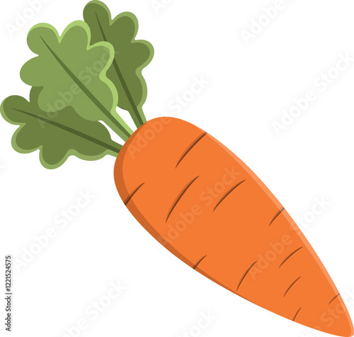 Carrot vector illustration. Fresh orange carrot with green leaf. Carrot icon, vegetable, orange, fresh, fruit, tasty, carrot icon, carrot symbol. Can use for infographic, banner, poster, web design