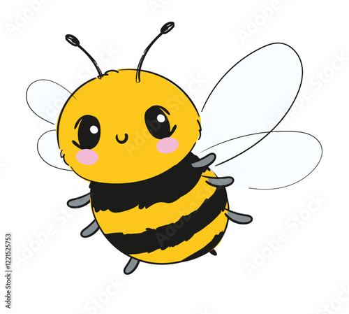 Hand Drawn Cute Bee Vector illustration 