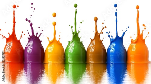 Abstract ink droplets merging into vibrant colors in water.
