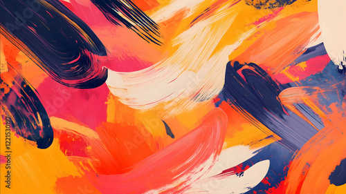 Colorful illustration thick rough strokes reddit orange colors photo