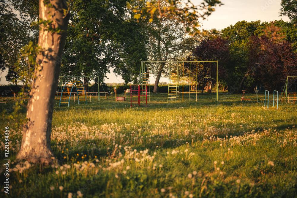 Retro playground at lake Balaton, Hungary
