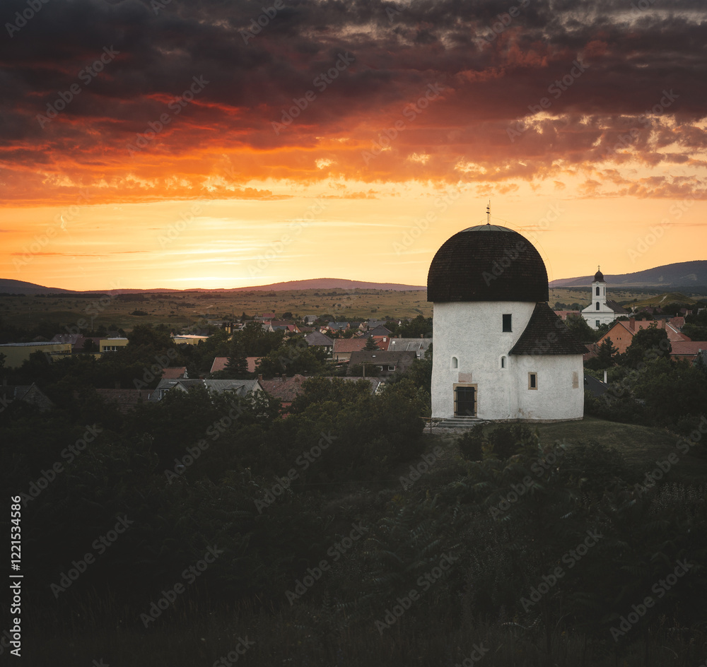 Medieval Rotunda temple in Osku, Hungary