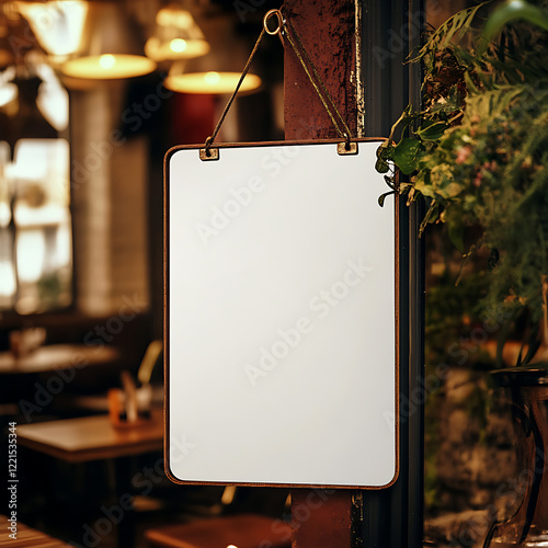 Blank entrance sign for restaurants, cafes or other venues