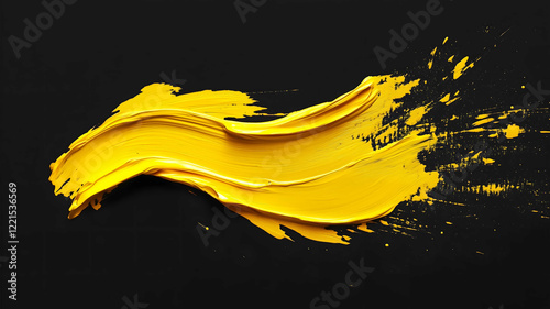 a stroke of paint that can be used as a backdrop for a logo yellow photo