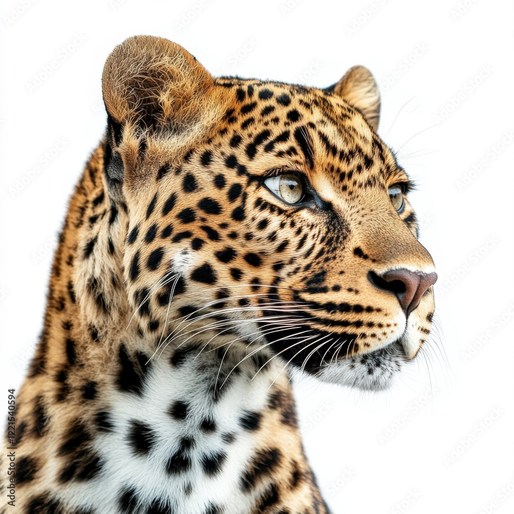 Leopard Portrait on White Background Leopard Portrait on White Background