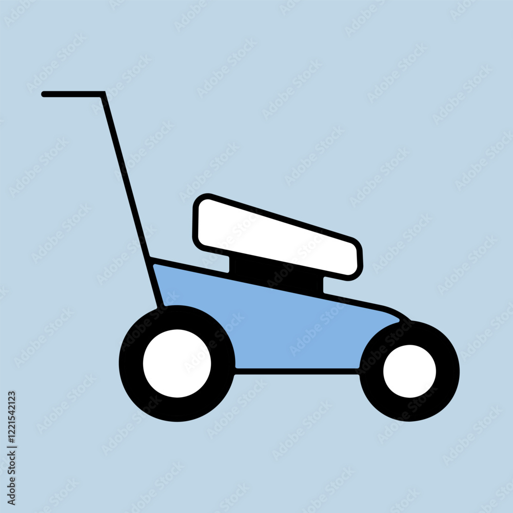 Lawn mower vector icon. Gardening grass-cutter Lawn mower vector icon. Gardening grass-cutter