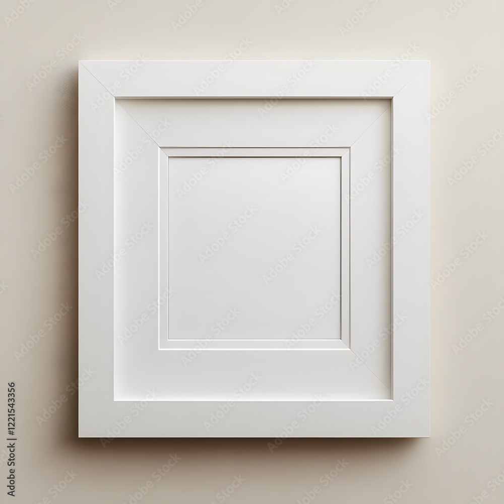 Photorealistic mock-up of a white picture frame in a modern livingroom environment with a classic scandinavian design. White with a matte finish and an off-white textured background inside the frame. Photorealistic mock-up of a white picture frame in a modern livingroom environment with a classic scandinavian design. White with a matte finish and an off-white textured background inside the frame.