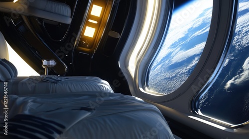 Wallpaper Mural A view of the Earth's surface from an airplane window, showing clouds and landscape Torontodigital.ca