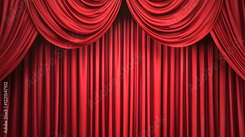 closed red theater curtain