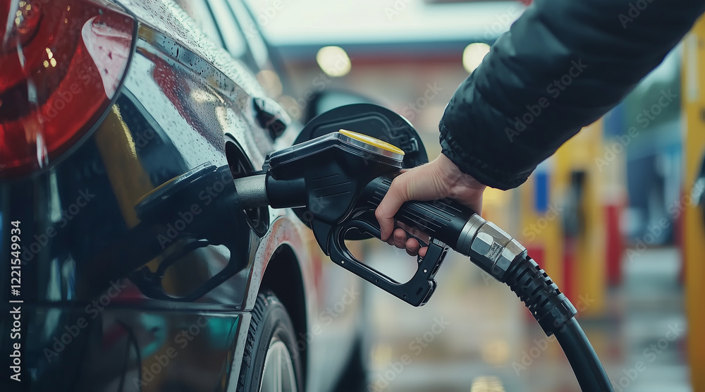hand inflating tires of vehicle, checking air pressure and filling air on car wheel at gas station. self service, maintenance and safety transportation hand inflating tires of vehicle, checking air pressure and filling air on car wheel at gas station. self service, maintenance and safety transportation