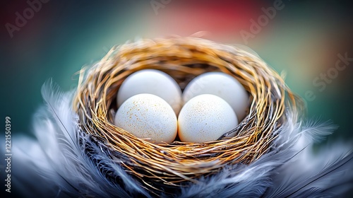 Bird eggs nest nature spring background life