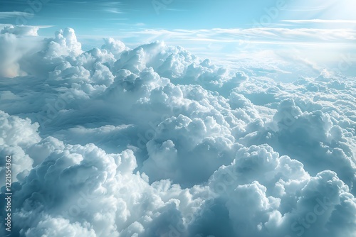 A blue sky filled with lots of white clouds