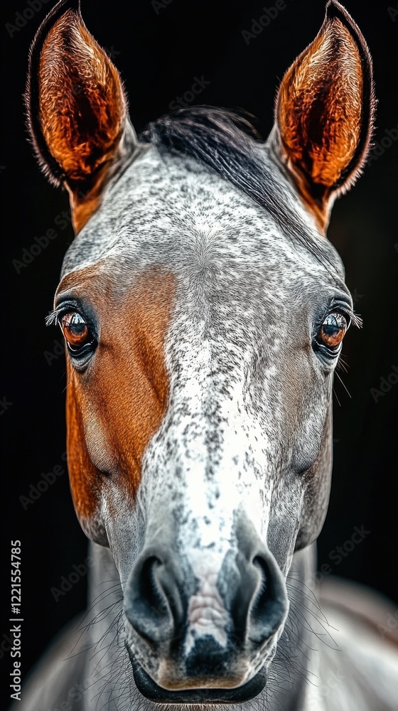 A majestic gray horse with striking features and expressive eyes, capturing the essence of beauty, strength, and elegance in the equestrian world. A majestic gray horse with striking features and expressive eyes, capturing the essence of beauty, strength, and elegance in the equestrian world.