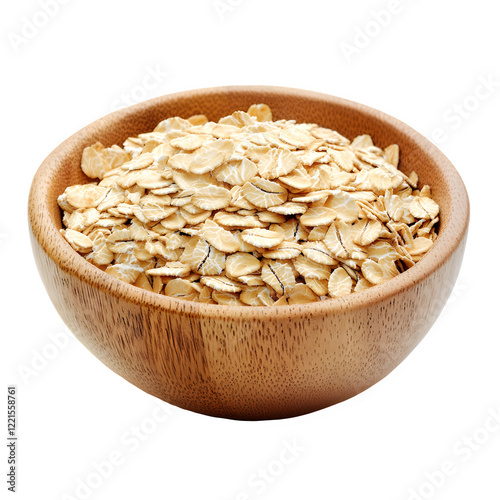 bowl of dried oatmeal on transparent background