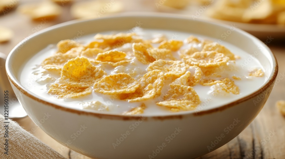 A Delicious and Nutritious Bowl of Cereal with Milk A Delicious and Nutritious Bowl of Cereal with Milk