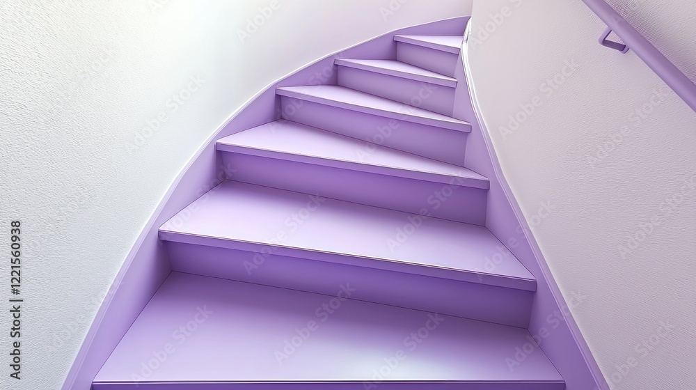 Lavender spiral staircase ascending, modern interior, design Lavender spiral staircase ascending, modern interior, design