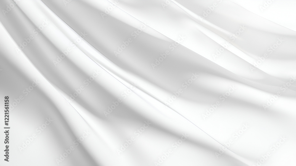 Fototapeta premium Abstract white fabric texture. Soft, flowing folds create a elegant, minimalist background.