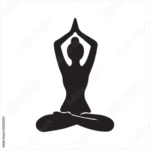 Yoga silhouettes vector style with white background