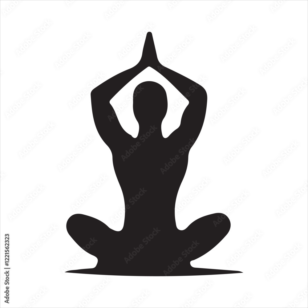 Yoga silhouettes vector style with white background Yoga silhouettes vector style with white background