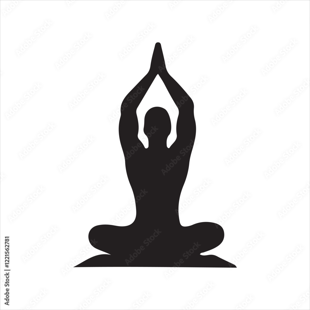 Yoga silhouettes vector style with white background Yoga silhouettes vector style with white background