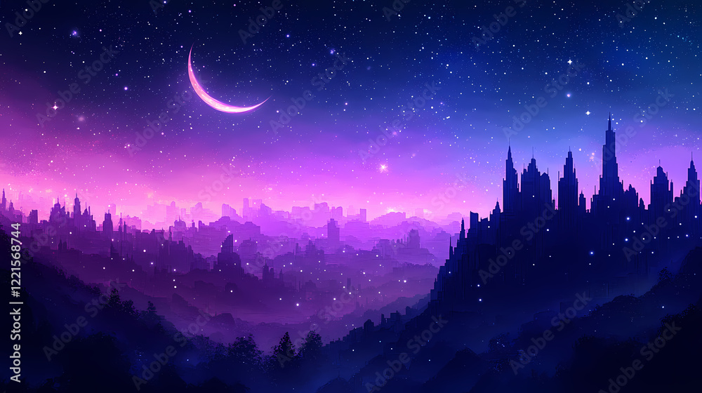celestial overlook pixelated city skyline celestial overlook pixelated city skyline