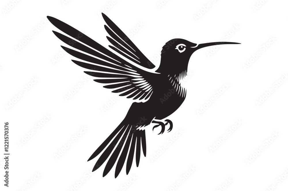 Obraz premium Humming bird silhouette