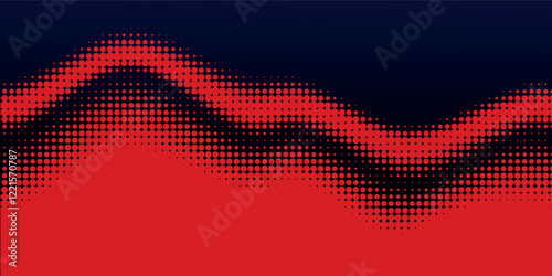 Abstract halftone background with red and navy color