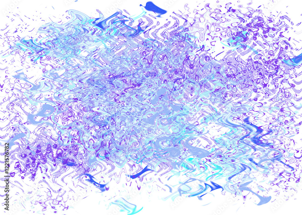 Fototapeta premium An abstract transparent psychedelic wavy liquid splatter design element overlay.