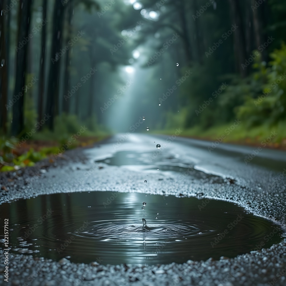 Fototapeta premium a rainy forest road