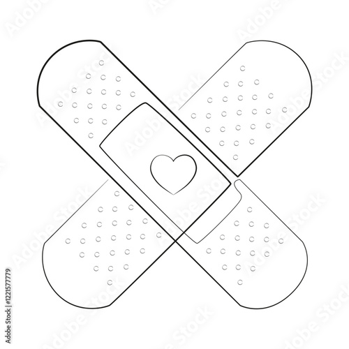 Medical plaster vector icon. Adhesive plaster line illustration. Adhesive bandage sign for web and app interfaces.