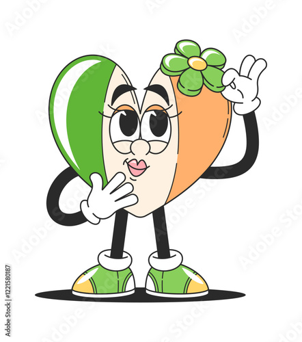 Cute heart patrick day character