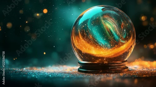Mesmerizing Crystal Orb Shining with Sparkling Light and Magic