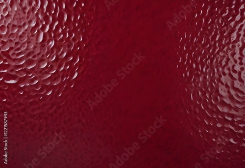 Red paint surface on a rough concrete or wood or metal surface close up