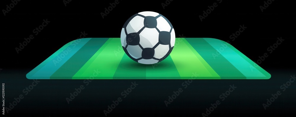 illustration of a soccer app icon with a ball on a field illustration of a soccer app icon with a ball on a field