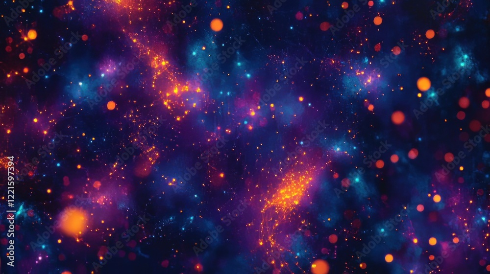 An abstract digital background featuring a network of luminous lines and dots A background of dark blue and purple with orange accents An abstract digital background featuring a network of luminous lines and dots A background of dark blue and purple with orange accents